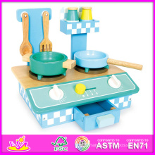 2014 New Play Children Kitchen, Promotional Wooden Kids Kitchen Toy, Intelligent Wooden Kitchen Set with En71 Certificate W10c063